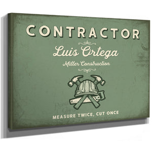 Personalized Contractor Sign, Measure Twice, Cut Once, Sage & Forest, image 8