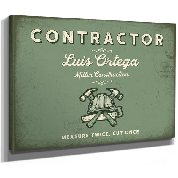 Personalized Contractor Sign, Measure Twice, Cut Once, Sage & Forest, image 8