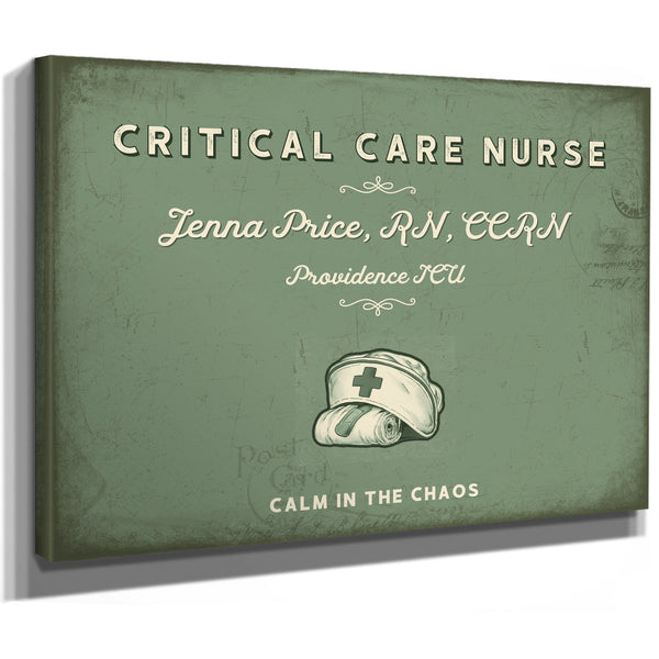 Personalized Critical Care Nurse Sign, Calm in the Chaos, Sage & Forest, image 8