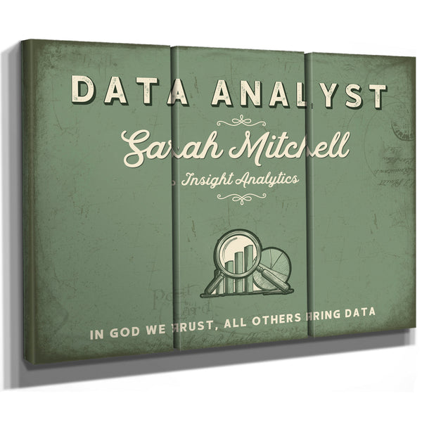Personalized Data Analyst Sign, In God We Trust, All Others Bring Data, Sage & Forest, image 14