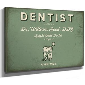 Personalized Dentist Sign, Open Wide, Sage & Forest, image 8
