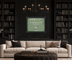 Personalized Dentist Sign, Open Wide, Sage & Forest, image 16