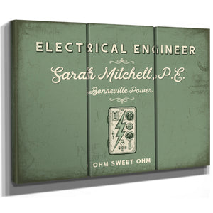 Personalized Electrical Engineer Sign, Ohm Sweet Ohm, Sage & Forest, image 14