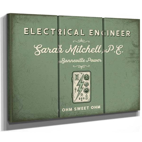 Personalized Electrical Engineer Sign, Ohm Sweet Ohm, Sage & Forest, image 14