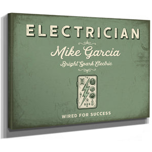 Personalized Electrician Sign, Wired for Success, Sage & Forest, image 8
