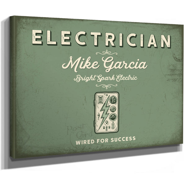 Personalized Electrician Sign, Wired for Success, Sage & Forest, image 8
