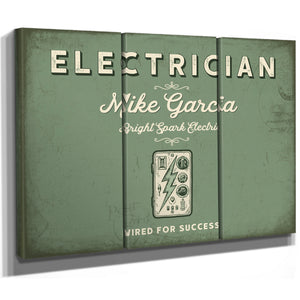 Personalized Electrician Sign, Wired for Success, Sage & Forest, image 14