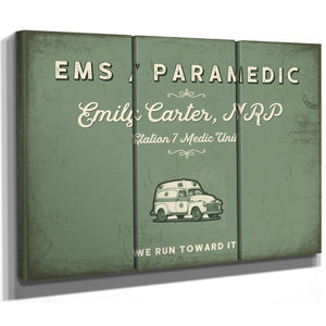 Personalized Paramedic Sign, We Run Toward It, Sage & Forest, image 14