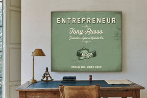 Personalized Entrepreneur Sign, Dream Big, Work Hard, Sage & Forest, image 2