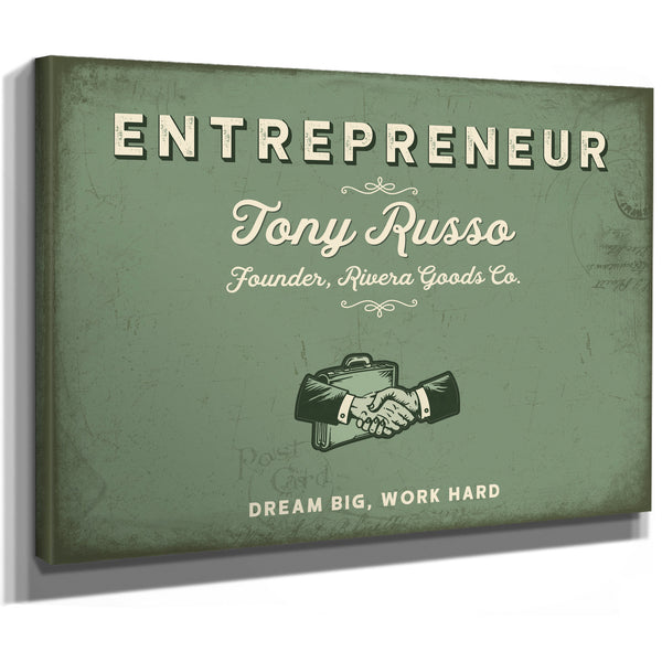 Personalized Entrepreneur Sign, Dream Big, Work Hard, Sage & Forest, image 8