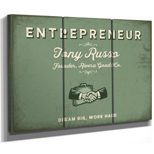 Personalized Entrepreneur Sign, Dream Big, Work Hard, Sage & Forest, image 14
