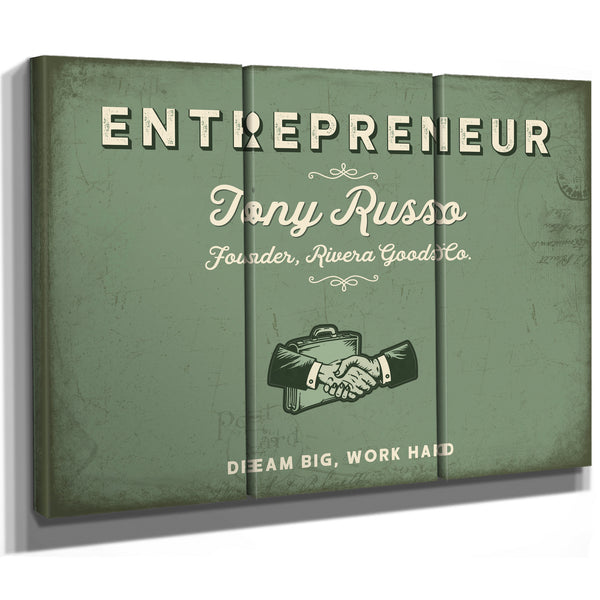 Personalized Entrepreneur Sign, Dream Big, Work Hard, Sage & Forest, image 14