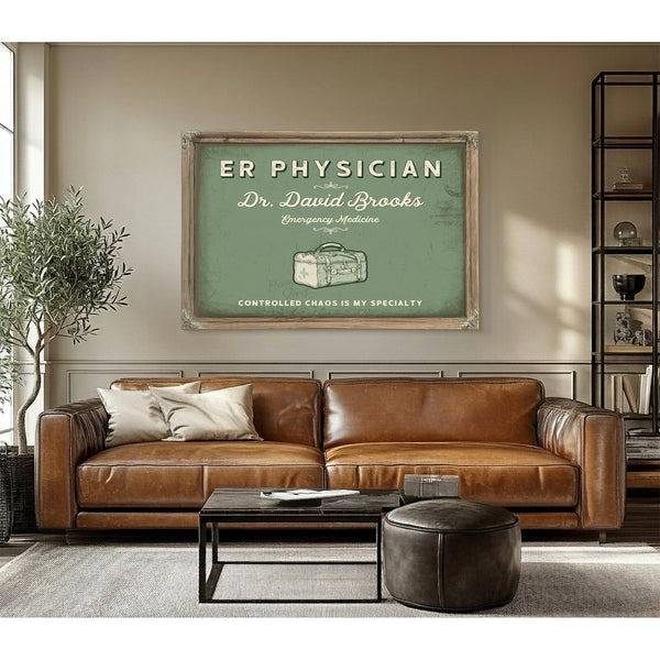 Personalized ER Physician Sign, Controlled Chaos Is My Specialty, Sage & Forest, image 3