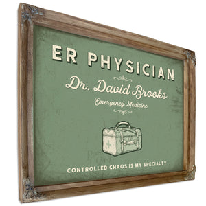 Personalized ER Physician Sign, Controlled Chaos Is My Specialty, Sage & Forest, image 6