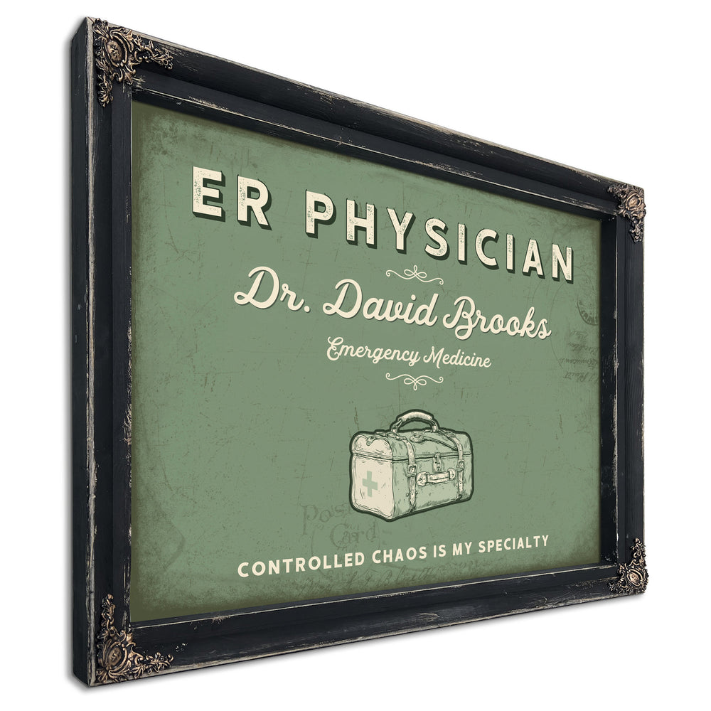 Personalized ER Physician Sign, Controlled Chaos Is My Specialty, Sage & Forest, image 1