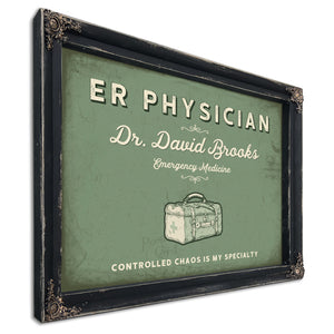 Personalized ER Physician Sign, Controlled Chaos Is My Specialty, Sage & Forest, image 1