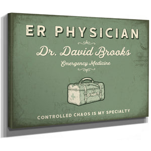 Personalized ER Physician Sign, Controlled Chaos Is My Specialty, Sage & Forest, image 8