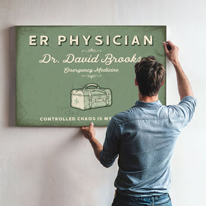 Personalized ER Physician Sign, Controlled Chaos Is My Specialty, Sage & Forest, image 9