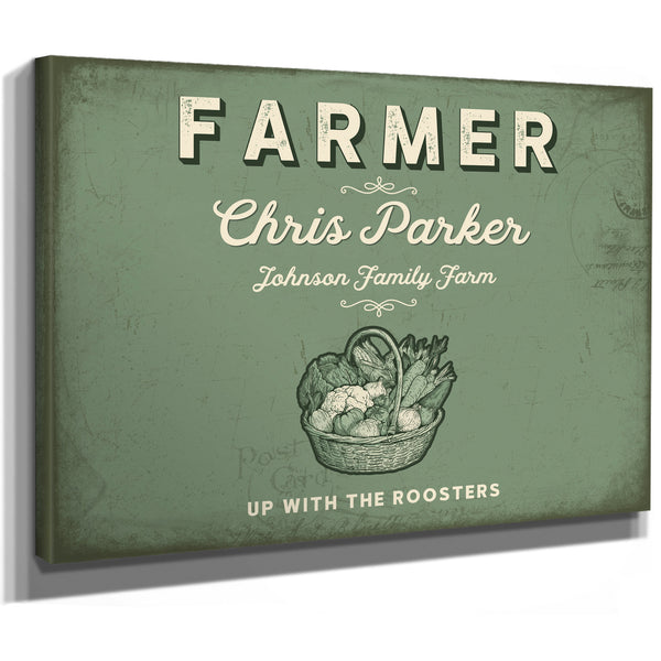 Personalized Farmer Sign, Up With the Roosters, Sage & Forest, image 8