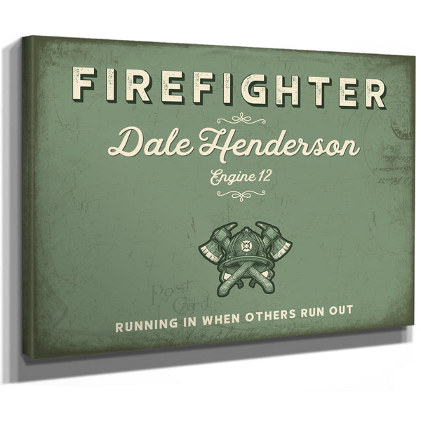Personalized Firefighter Sign, Running In When Others Run Out, Sage & Forest, image 8