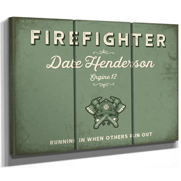 Personalized Firefighter Sign, Running In When Others Run Out, Sage & Forest, image 14
