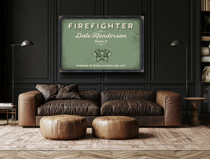 Personalized Firefighter Sign, Running In When Others Run Out, Sage & Forest, image 17