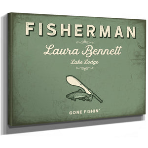 Personalized Fisherman Sign, Gone Fishin', Sage & Forest, image 8