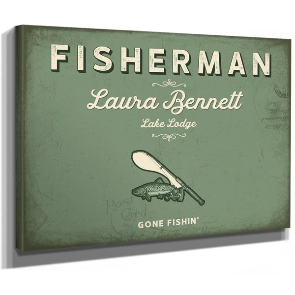 Personalized Fisherman Sign, Gone Fishin', Sage & Forest, image 8
