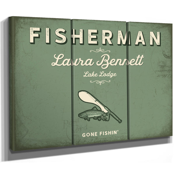 Personalized Fisherman Sign, Gone Fishin', Sage & Forest, image 14