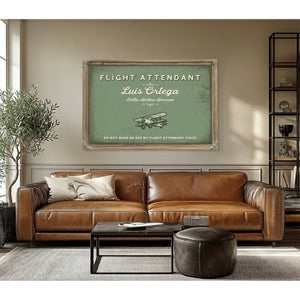 Personalized Flight Attendant Sign, Do Not Make Me Use My Flight Attendant Voice, Sage & Forest, image 3