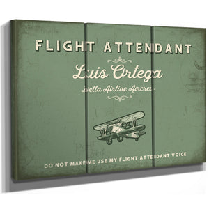 Personalized Flight Attendant Sign, Do Not Make Me Use My Flight Attendant Voice, Sage & Forest, image 14