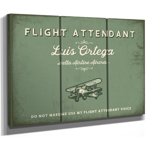 Personalized Flight Attendant Sign, Do Not Make Me Use My Flight Attendant Voice, Sage & Forest, image 14
