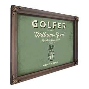 Personalized Golfer Sign, Grip It & Sip It, Sage & Forest, image 7