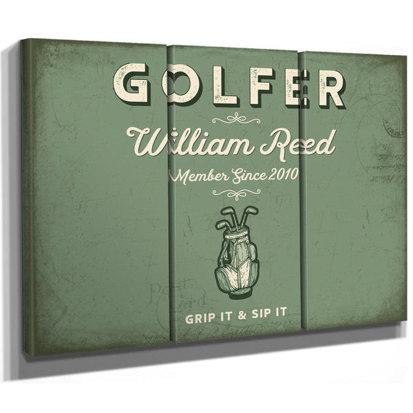 Personalized Golfer Sign, Grip It & Sip It, Sage & Forest, image 14