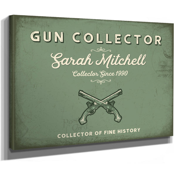 Personalized Gun Collector Sign, Collector of Fine History, Sage & Forest, image 8