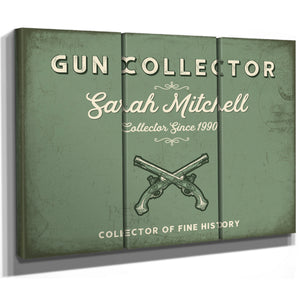 Personalized Gun Collector Sign, Collector of Fine History, Sage & Forest, image 14