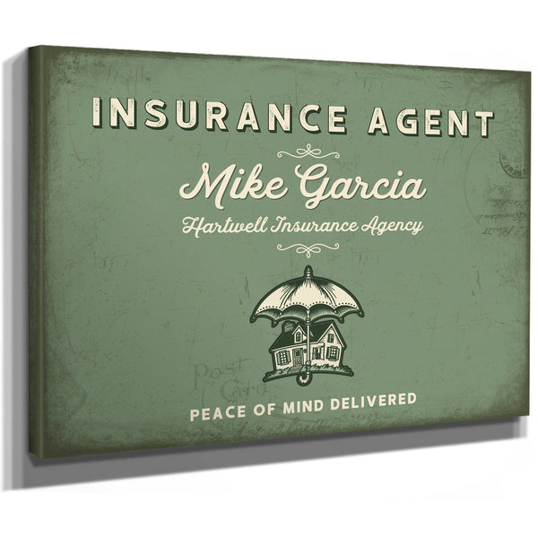 Personalized Insurance Agent Sign, Peace of Mind Delivered, Sage & Forest, image 8