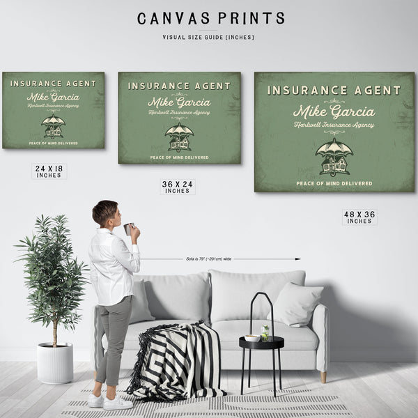 Personalized Insurance Agent Sign, Peace of Mind Delivered, Sage & Forest, image 10