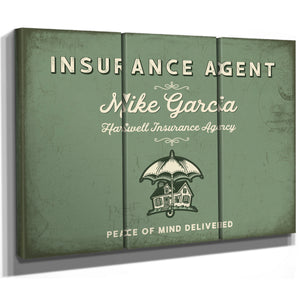 Personalized Insurance Agent Sign, Peace of Mind Delivered, Sage & Forest, image 14
