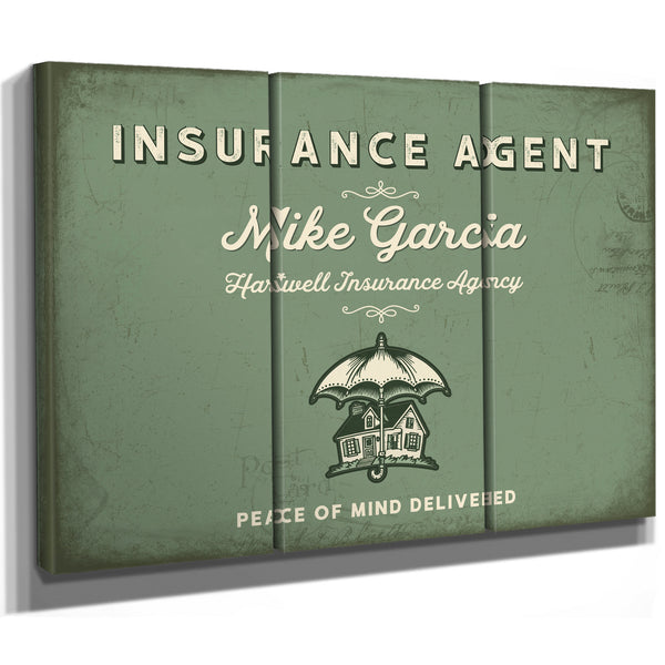 Personalized Insurance Agent Sign, Peace of Mind Delivered, Sage & Forest, image 14