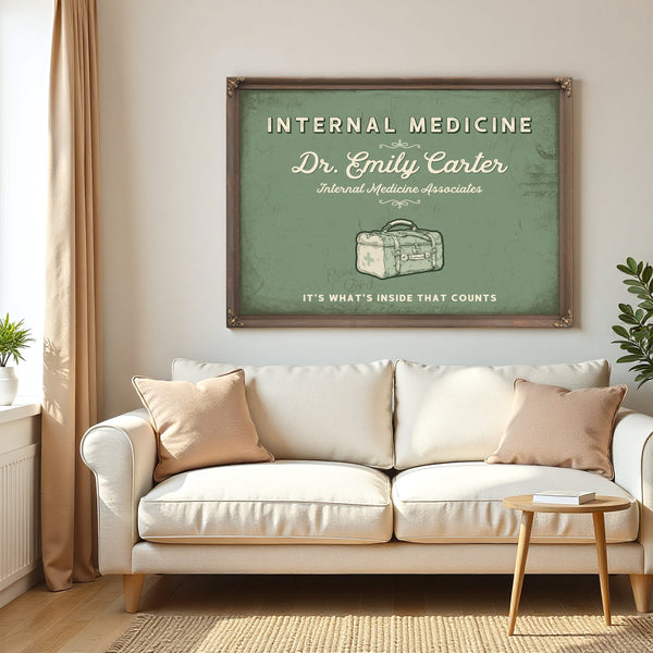 Personalized Internal Medicine Sign, It's What's Inside That Counts, Sage & Forest, image 5