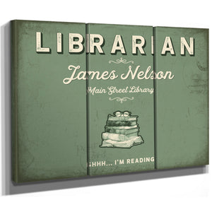 Personalized Librarian Sign, Shhh... I'm Reading, Sage & Forest, image 14