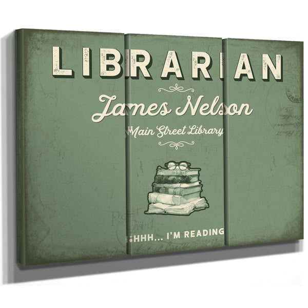 Personalized Librarian Sign, Shhh... I'm Reading, Sage & Forest, image 14