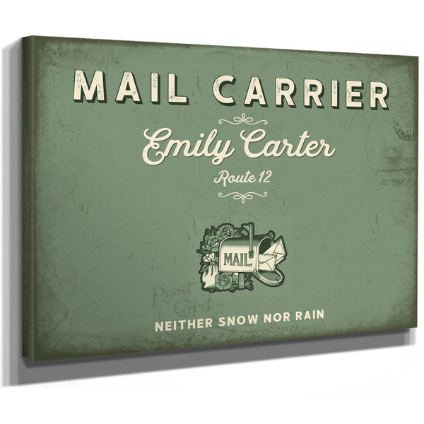 Personalized Mail Carrier Sign, Neither Snow Nor Rain, Sage & Forest, image 8
