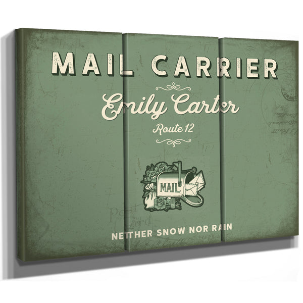 Personalized Mail Carrier Sign, Neither Snow Nor Rain, Sage & Forest, image 14