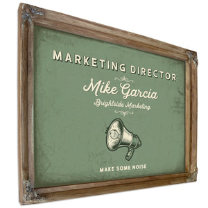 Personalized Marketing Director Sign, Make Some Noise, Sage & Forest, image 6