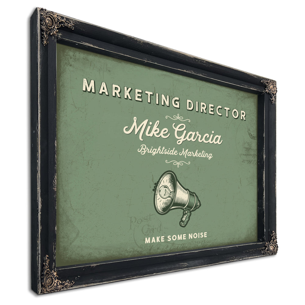 Personalized Marketing Director Sign, Make Some Noise, Sage & Forest, image 1