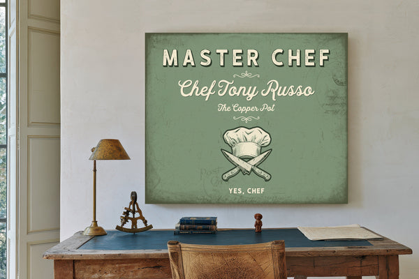 Personalized Master Chef Sign, Yes, Chef, Sage & Forest, image 2