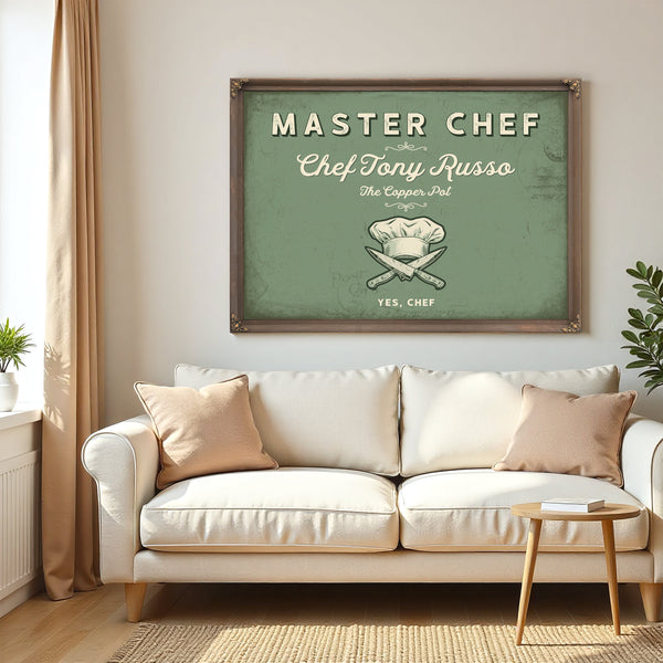 Personalized Master Chef Sign, Yes, Chef, Sage & Forest, image 5