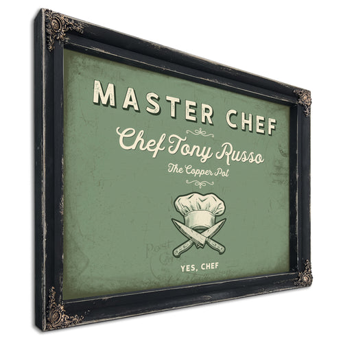 Personalized Master Chef Sign, Yes, Chef, Sage & Forest, image 1